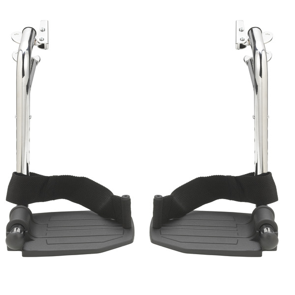 Drive Medical Chrome Swing Away Footrests w/ Aluminum Footplates, 1 Pair stdsf-tf